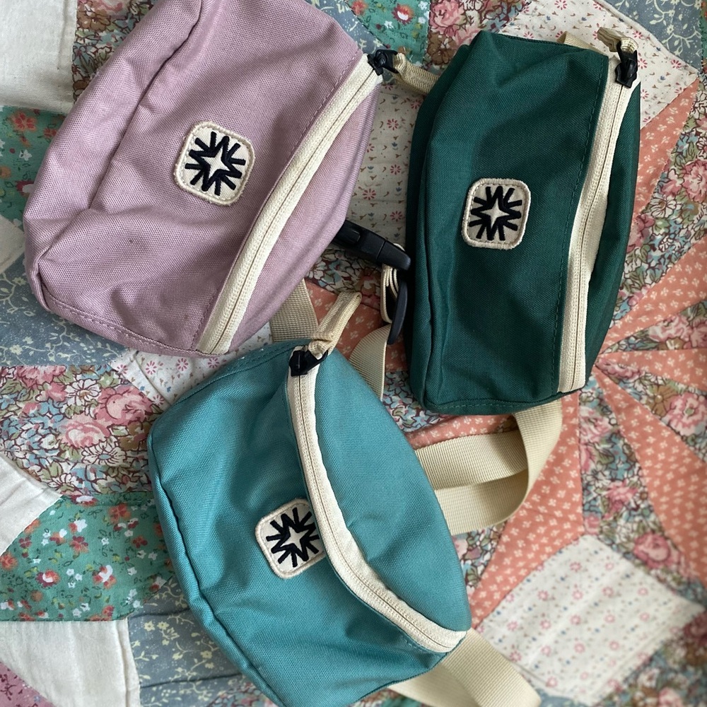 Kids Canvas Belt Bag - Pink, Teal, Green